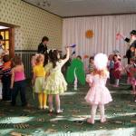 Spring entertainment in the younger group “Sun-bucket Dance with clouds”