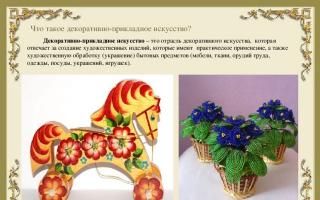 Presentation “Decorative and applied arts of Russia